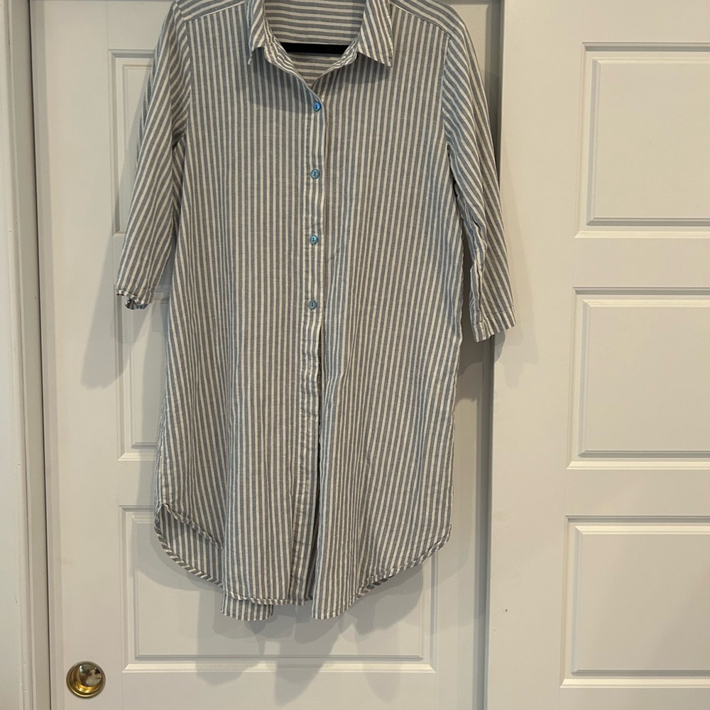 Eileen Fisher Gray Striped Dress